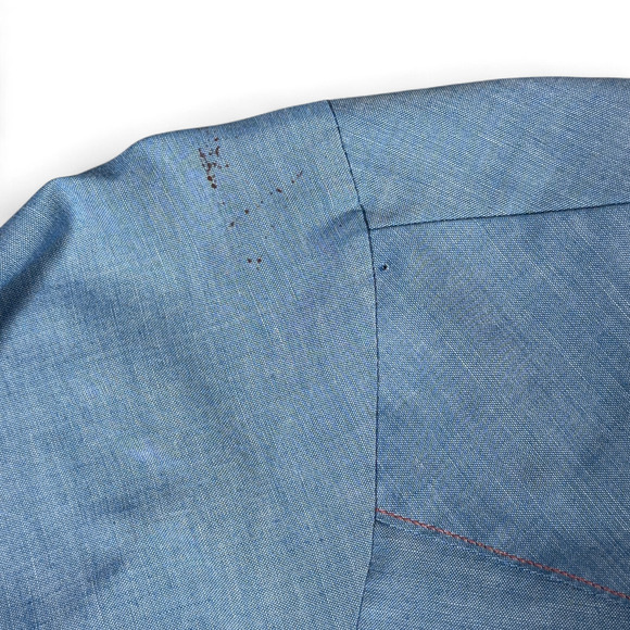 Vintage Big Mac Western Shirt Adult EXTRA LARGE Blue Chambray Pearl Snap USA 90s - Picture 4 of 9